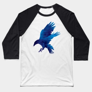 Raven Flying Digital Painting Baseball T-Shirt